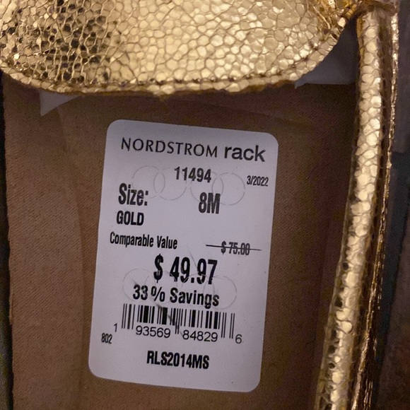 Reaction Kenneth Cole Gold Loafers shoes women’s 8 New With Tags - Picture 7 of 7